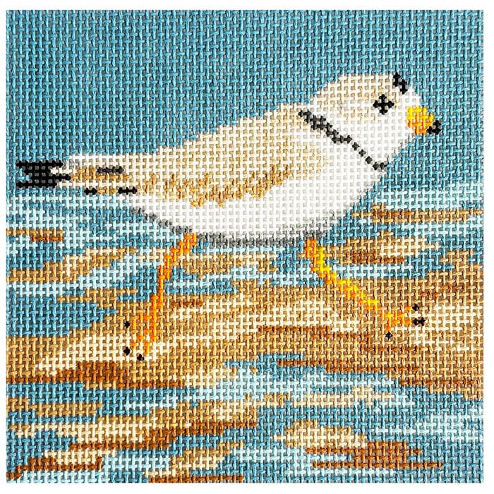 Piping Plover Coaster Painted Canvas Ann Kaye Studio - 1