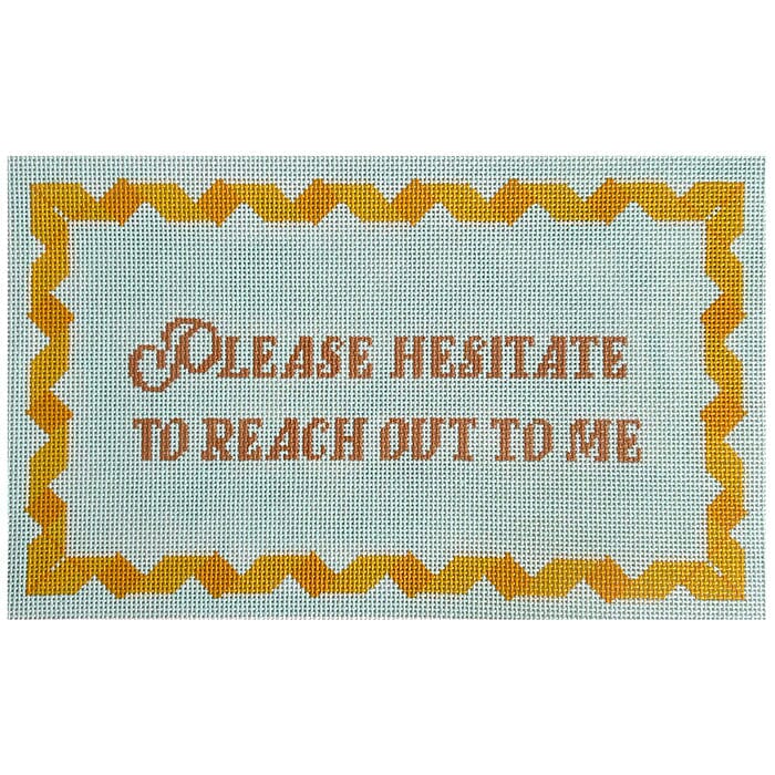 Please Hesitate Painted Canvas Atlantic Blue Canvas - 1