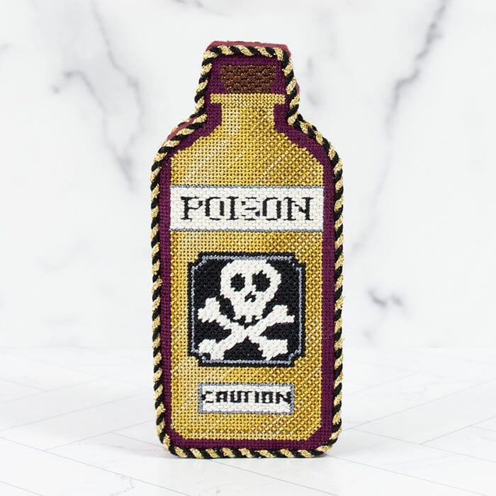 Poison Bottle Poison with Stitch Guide Painted Canvas Kirk & Bradley