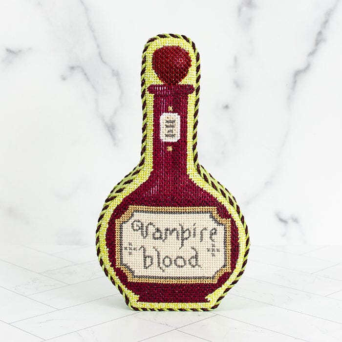 Poison Bottle Vampire Blood with Stitch Guide Painted Canvas Kirk & Bradley - 1