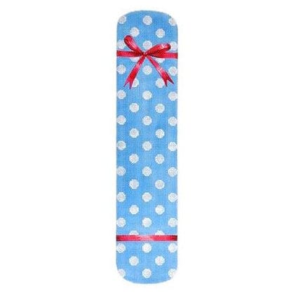 Polka Dot & Bow Eyeglasses Case Blue Painted Canvas Kirk & Bradley - 1