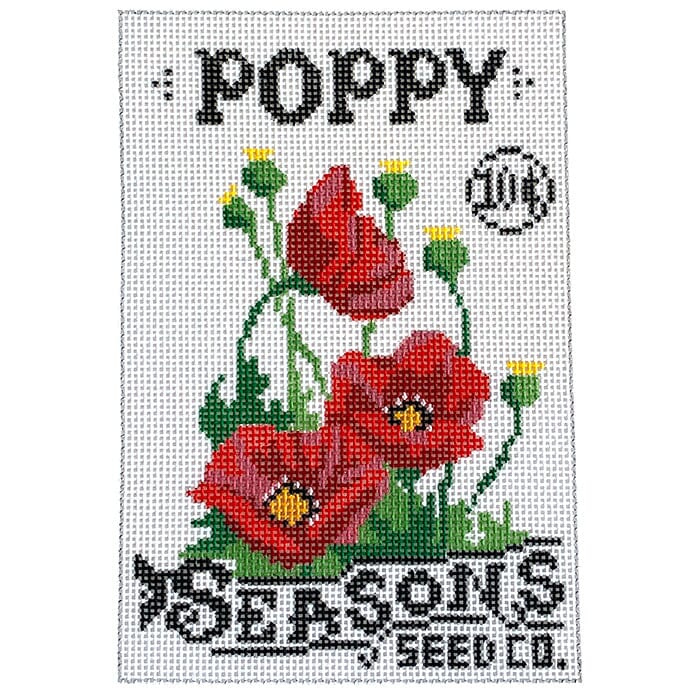 Poppy Seed Packet Painted Canvas Laura Love Designs - 1