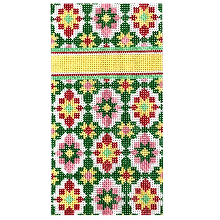 Portuguese Tiles Eyeglass Case Winter Painted Canvas Lauren Bloch Designs - 1