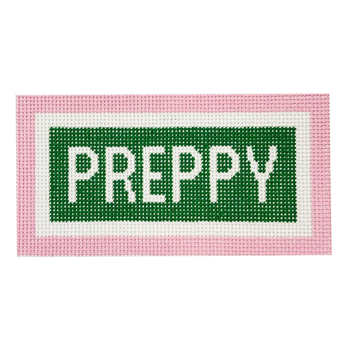 Preppy Sign Printed Canvas SLS Needlepoint