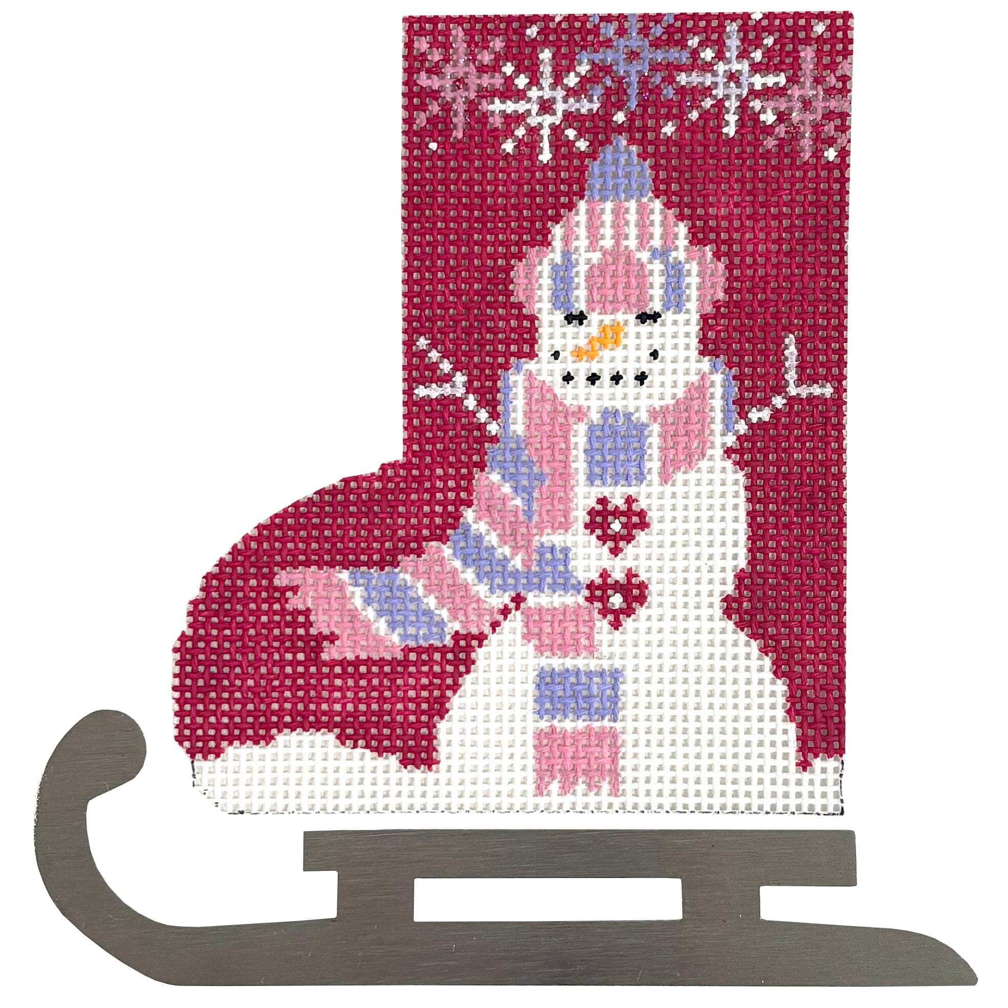 Pretty in Pink Mini Skate Ornament Painted Canvas Shelly Tribbey - 1