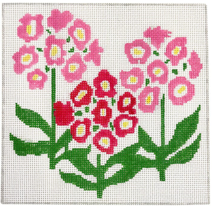 Pretty Primroses 8" Square Pink Painted Canvas Jean Smith - 1