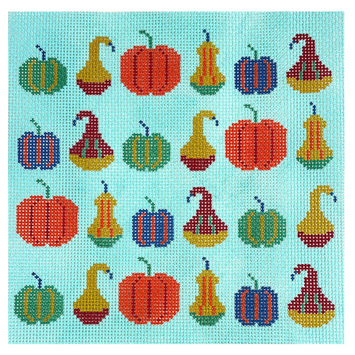 Pumpkin Patch 8" Square Needlepoint.Com - 1