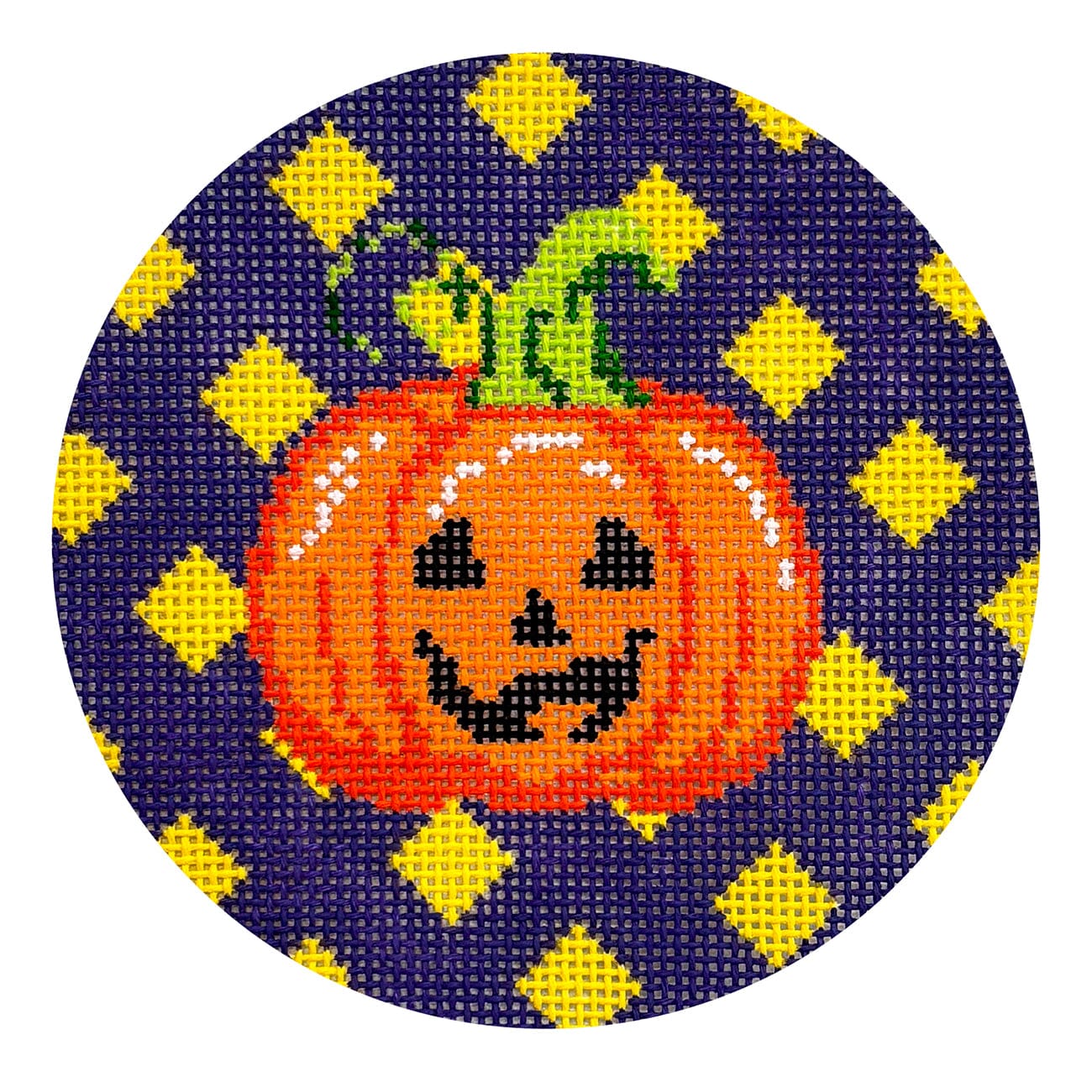 Pumpkin Round Painted Canvas Kay Irby - 1