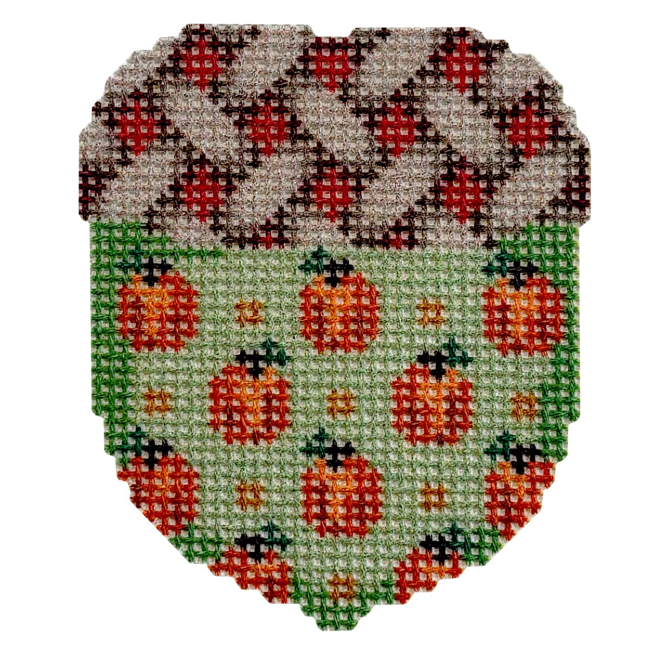 Pumpkins/Woven Cap Mini Acorn Printed Canvas Two Sisters Needlepoint - 1