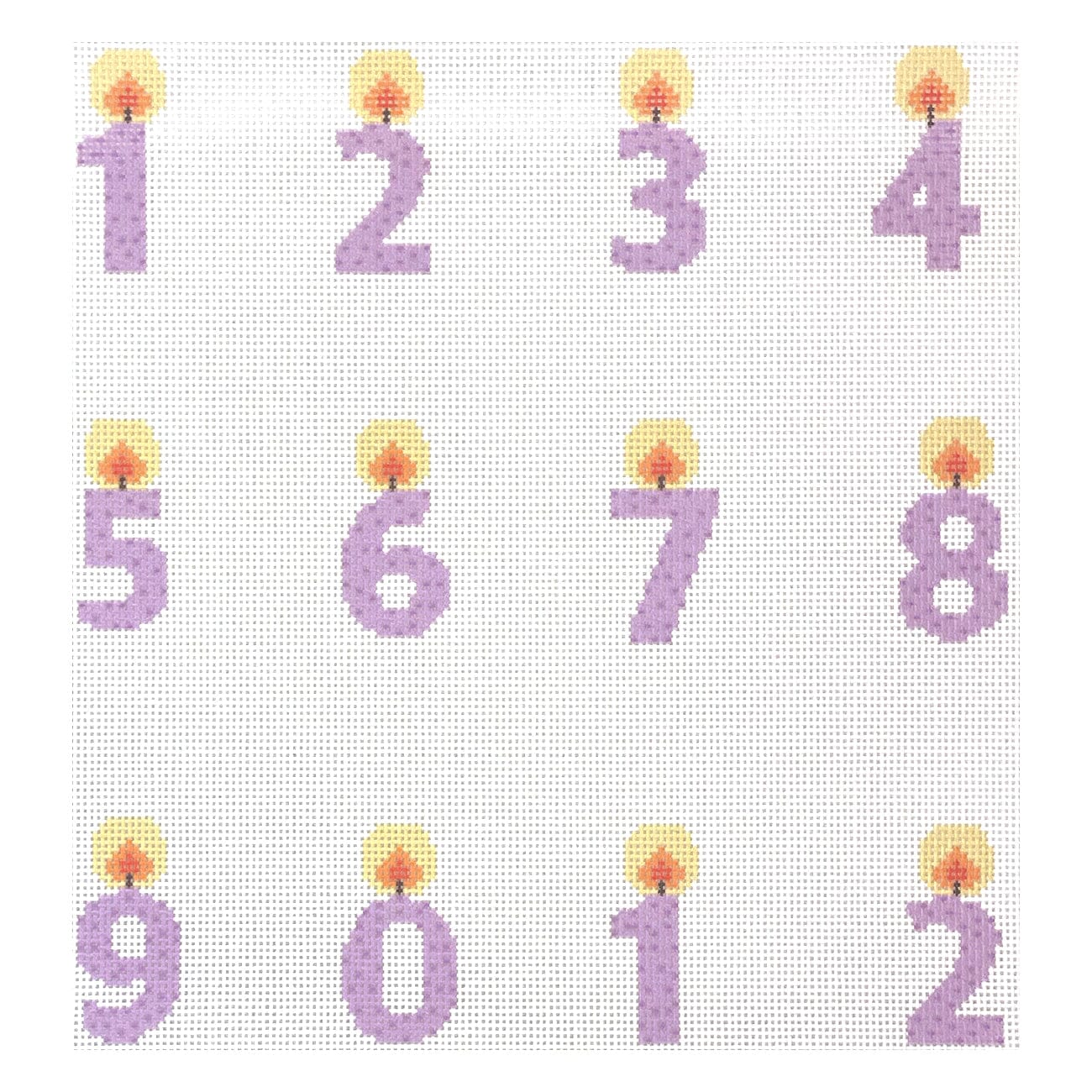 Purple Candles Set Painted Canvas KCN Designers - 1