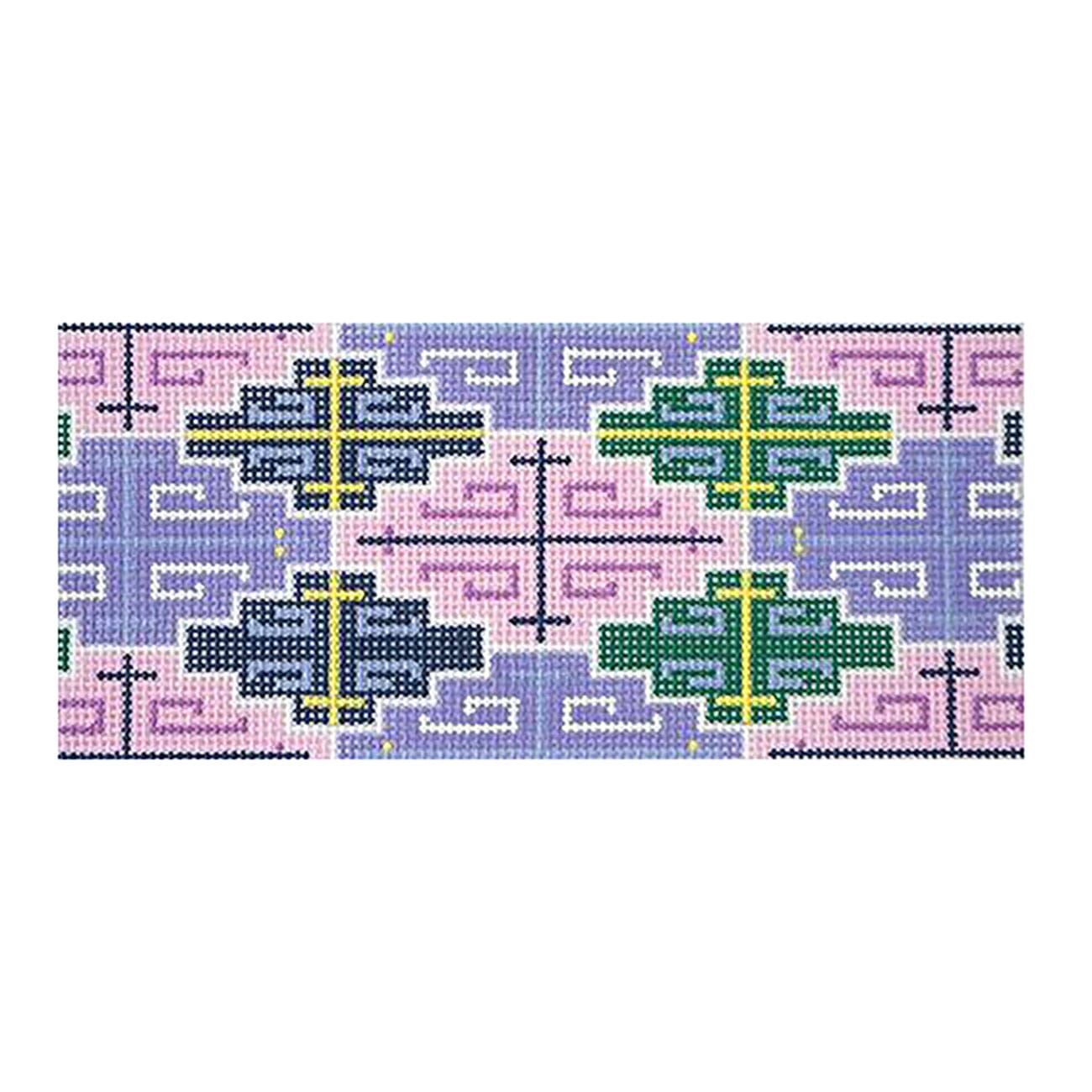 Purple Geometric Rectangle Insert Painted Canvas Lee's Needle Art Inc. - 1