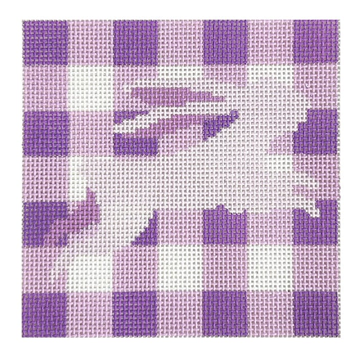 Purple Gingham Bunny Painted Canvas Spruce Street Studio - 1