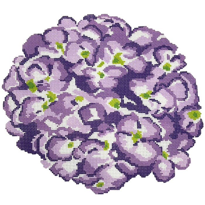 Purple Hydrangea Large Painted Canvas Initial K Studio