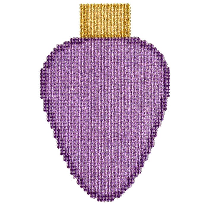 Purple Lightbulb Printed Canvas Needlepoint To Go