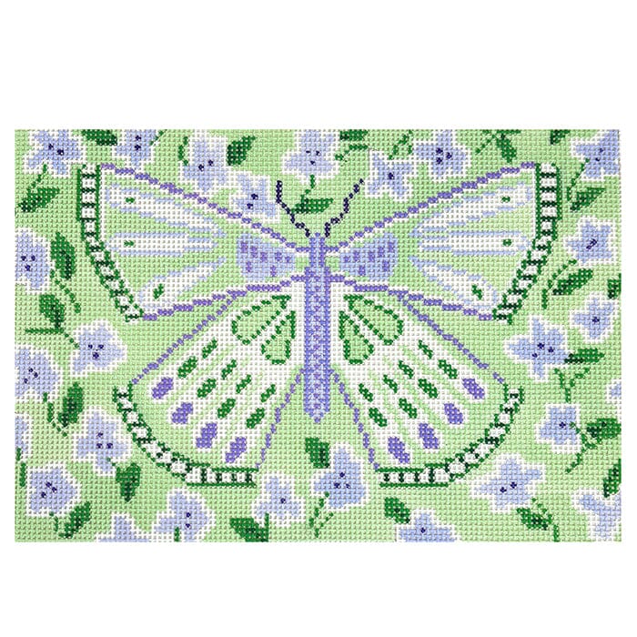 Purple Mint Butterfly Painted Canvas Camilla Moss - 1