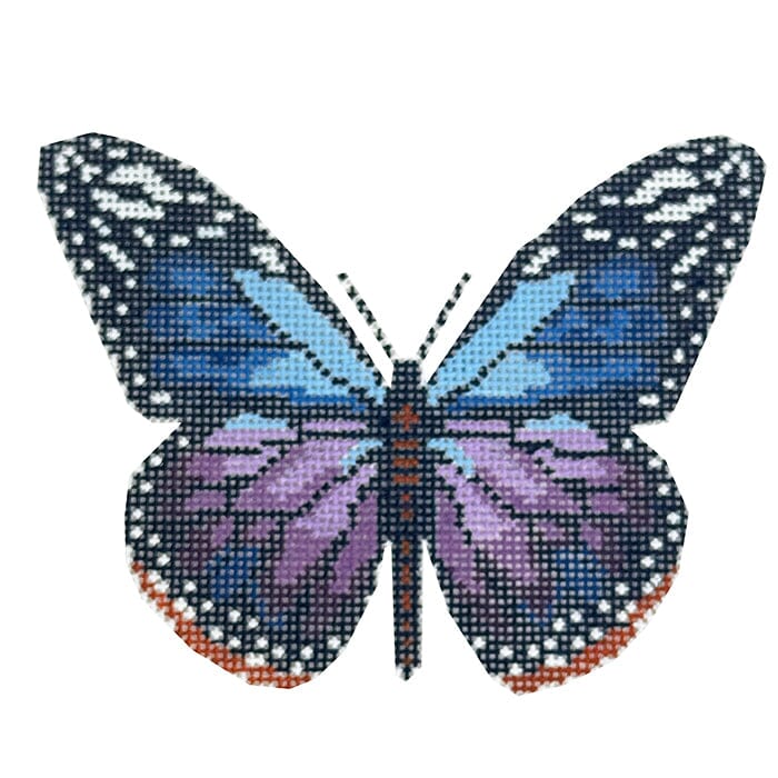 Purple Monarch Butterfly Ornament Painted Canvas Initial K Studio - 1