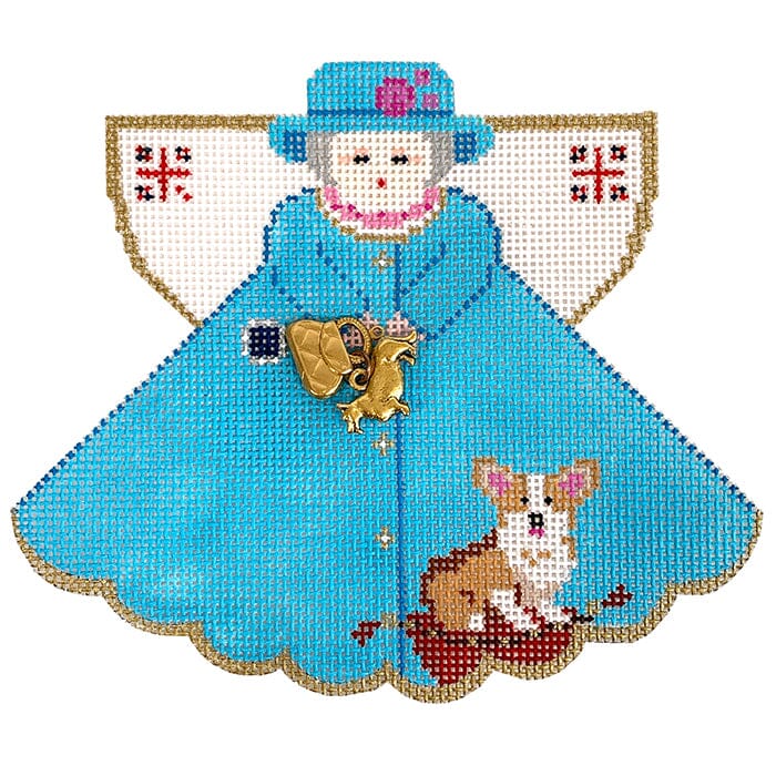 Queen and Her Corgi Angel Painted Canvas Painted Pony Designs - 1