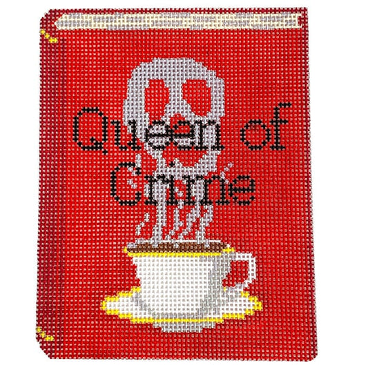 Queen of Crime Book Painted Canvas The Gingham Stitchery 