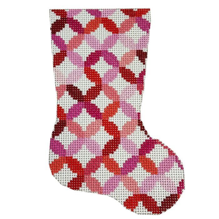 Quilt Rings Mini Stocking Pinks Painted Canvas Elizabeth Crane Swartz Designs - 1