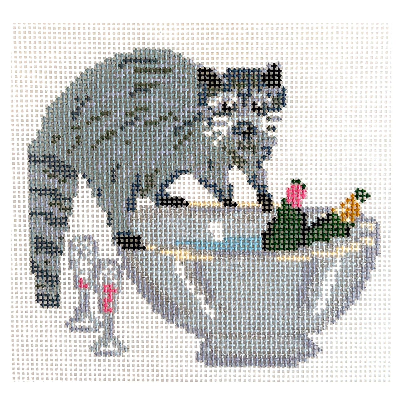 Raccoon in the Champagne Bowl Château Gone Wild Printed Canvas POP Needle Arts