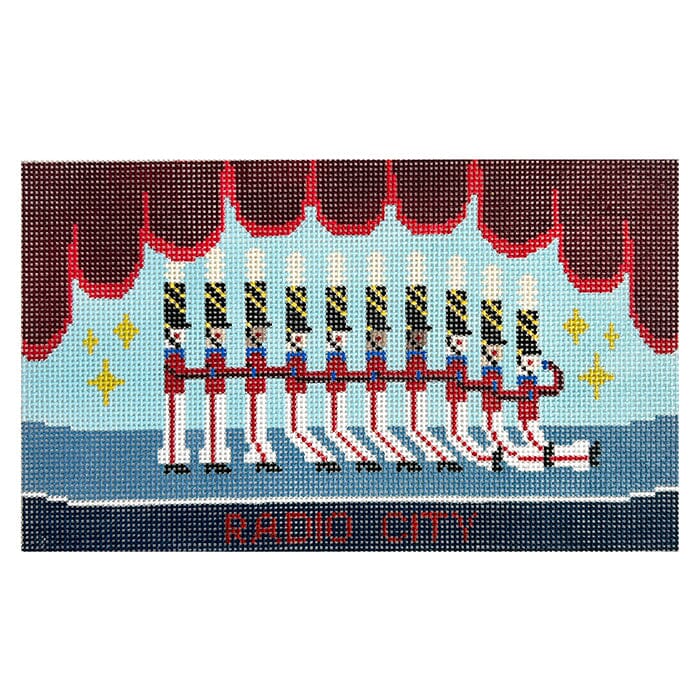 Radio City Pillow Painted Canvas Spruce Street Studio - 1