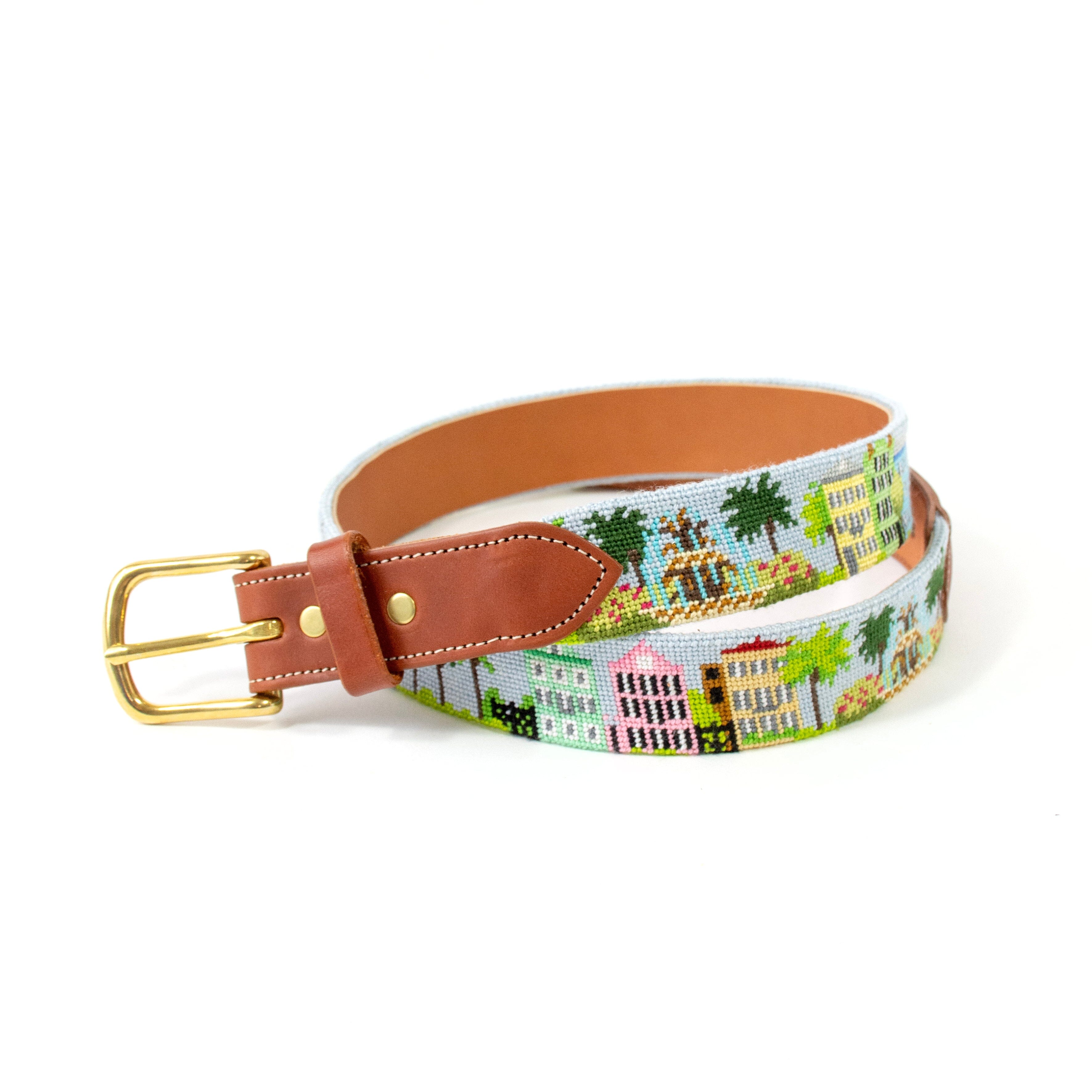 Rainbow Row Belt Painted Canvas Kirk & Bradley - 1