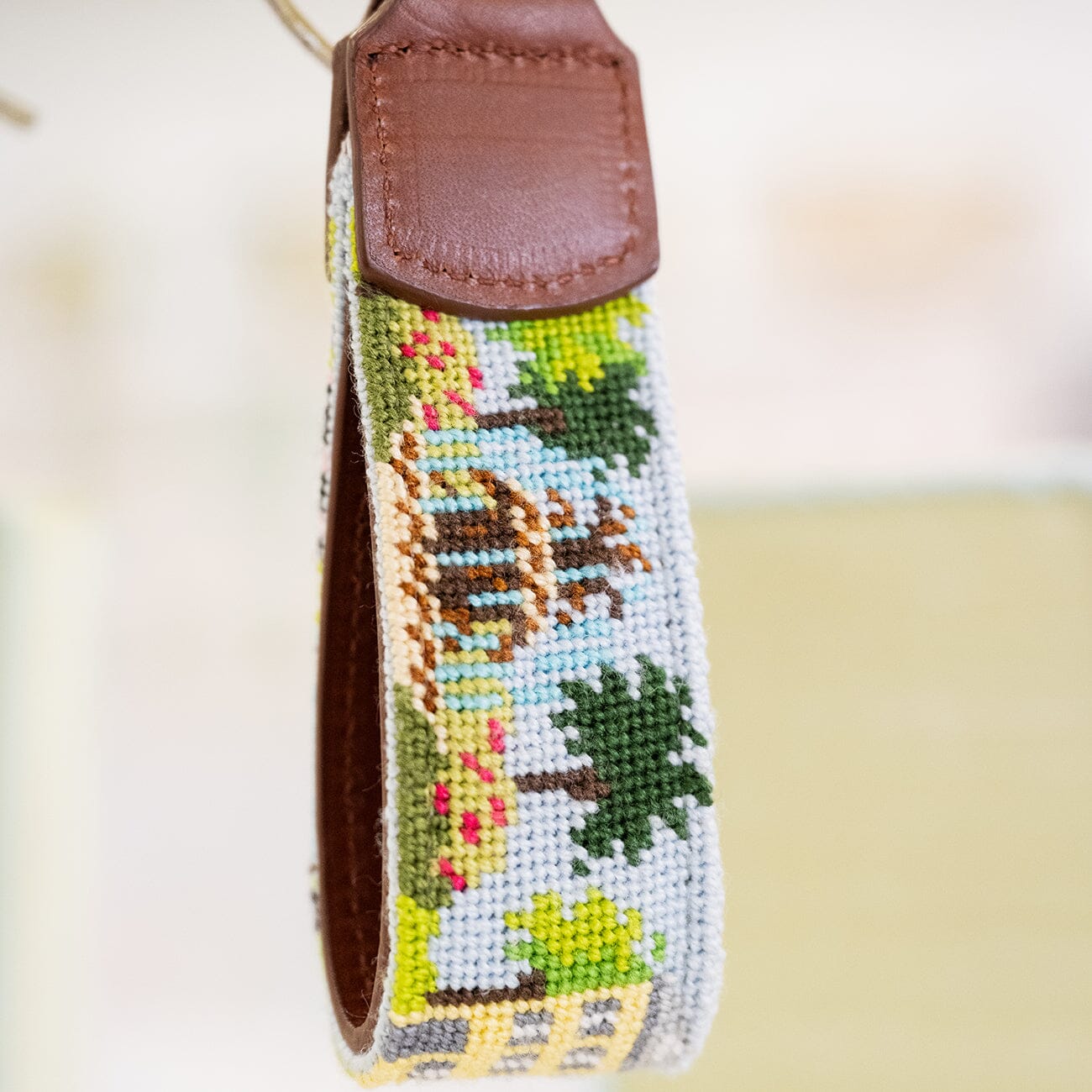 Rainbow Row Key Fob Painted Canvas Kirk & Bradley - 1