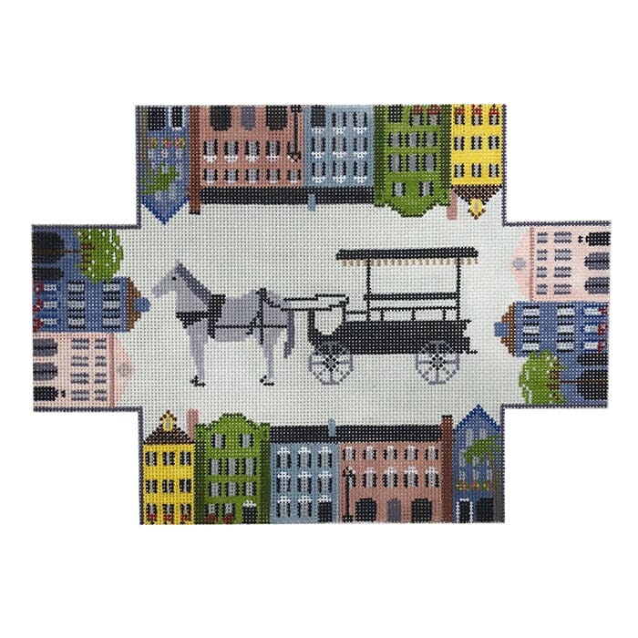 Rainbow Row with Carriage Brick Cover on 13 Painted Canvas The Meredith Collection - 1