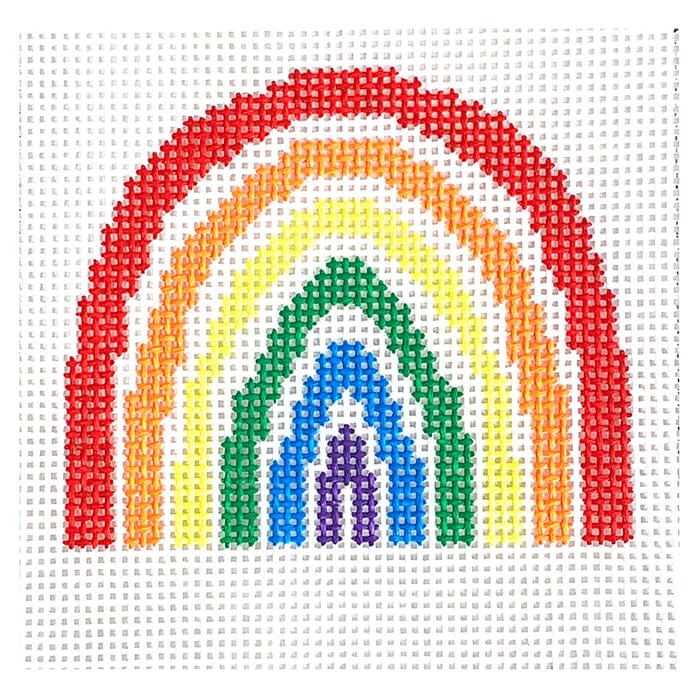 Rainbow Square Multi Painted Canvas Love MHB Studio - 1
