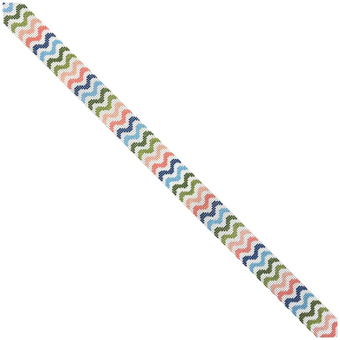 Rainbow Squiggle Belt Painted Canvas Goodpoint Needlepoint