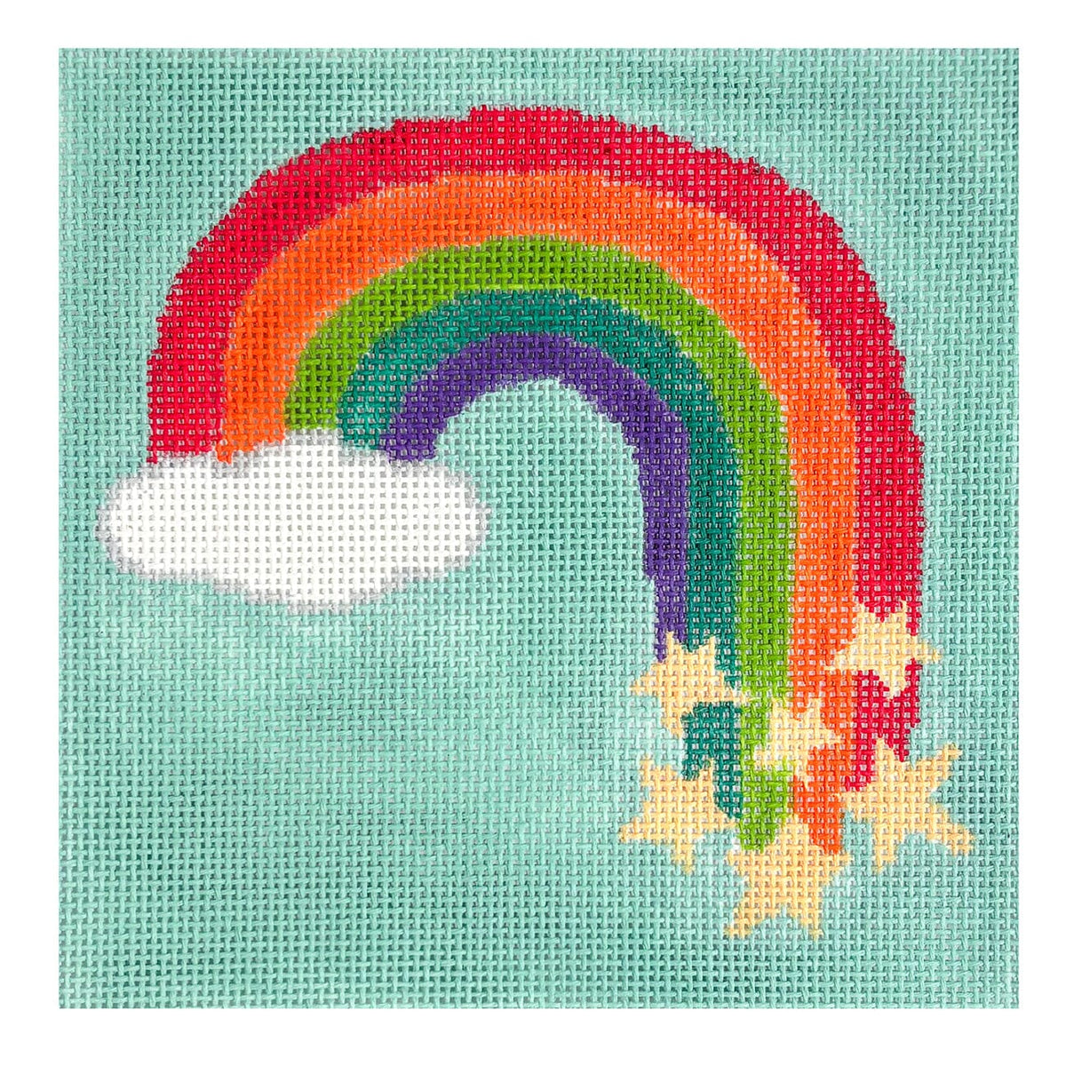 Rainbow Stars Square Painted Canvas Initial K Studio - 1