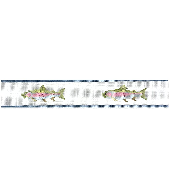 Rainbow Trout Key Fob Repeat Painted Canvas Bell House Designs - 1