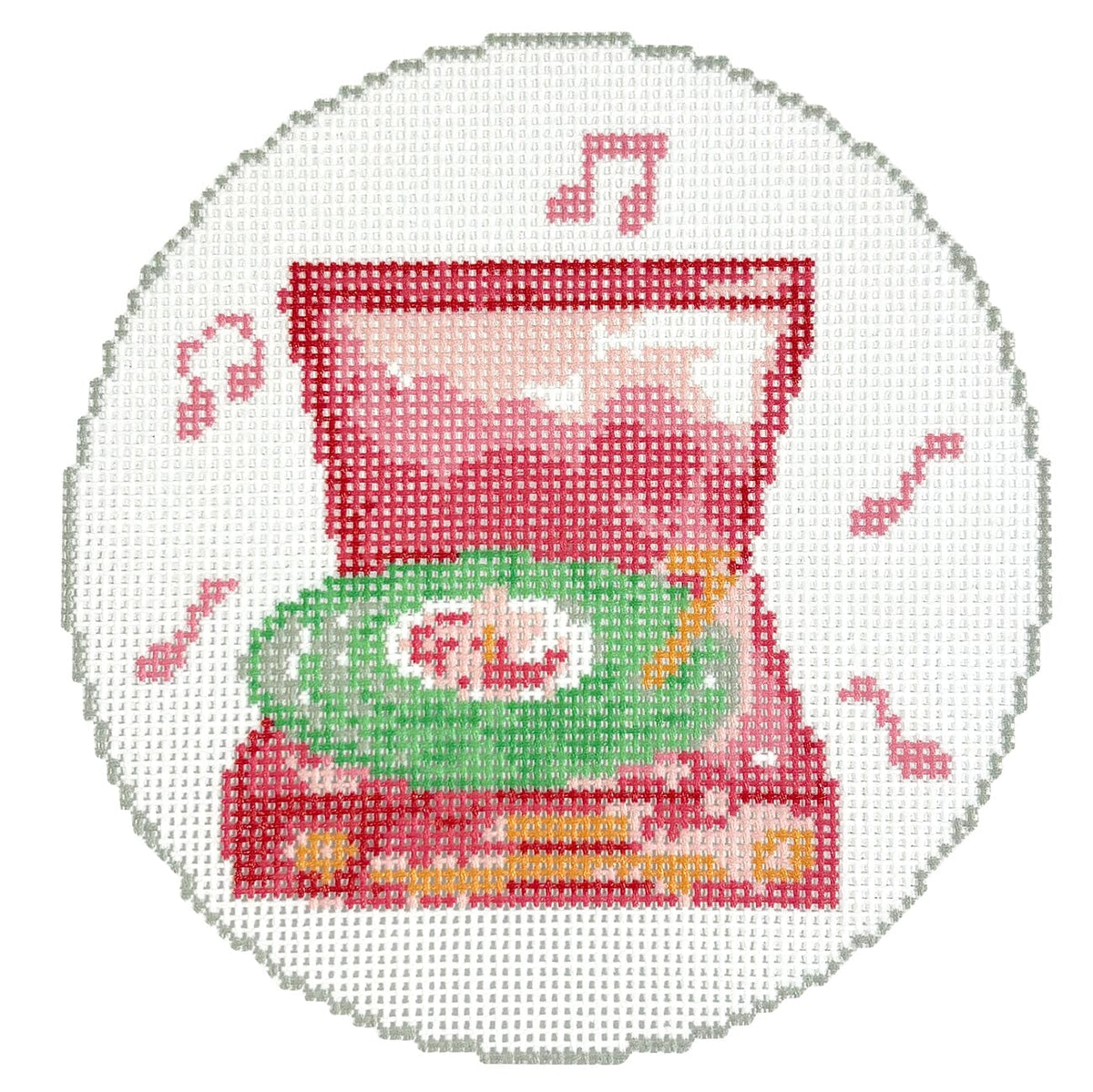 Record Player Ornament Painted Canvas KCN Designers - 1