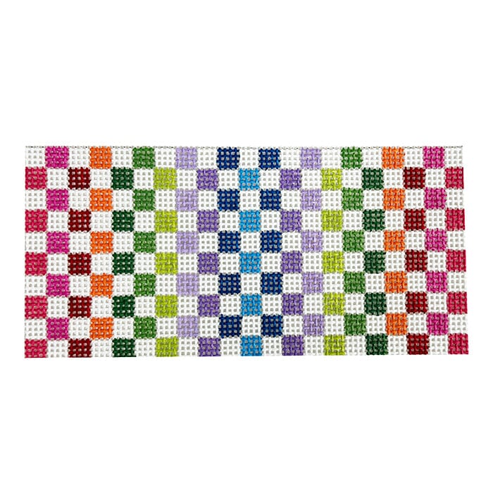 Rectangular Insert Rainbow Check Painted Canvas C'ate La Vie - 1