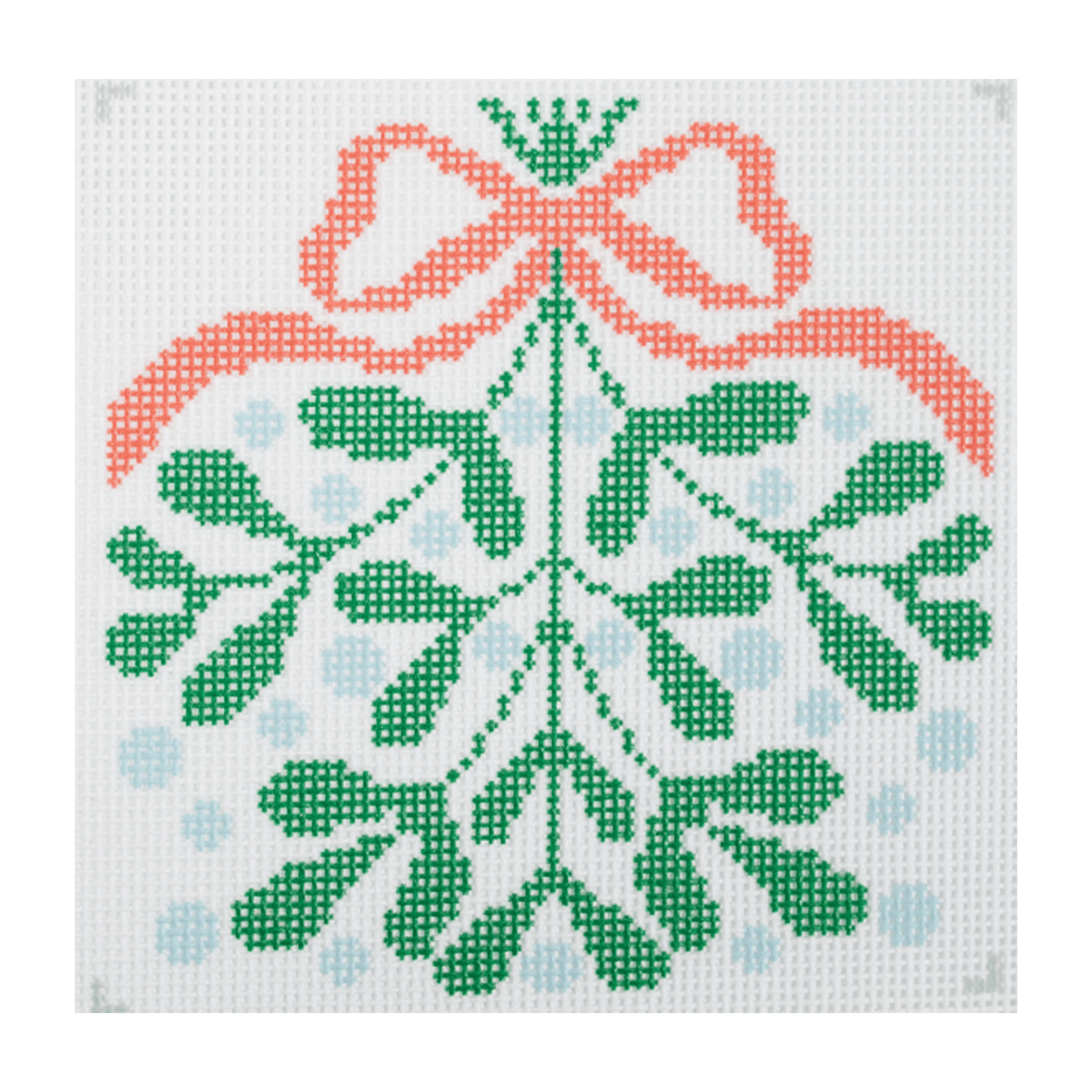 Red Bow Mistletoe Coaster Printed Canvas Penny & Penny and Company - 1