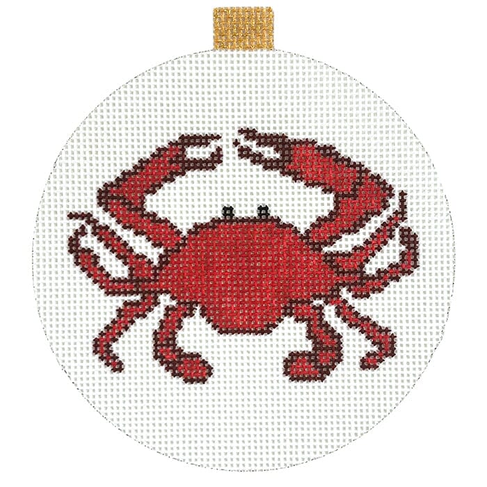 Red Crab Ornament Painted Canvas Ann Kaye Studio