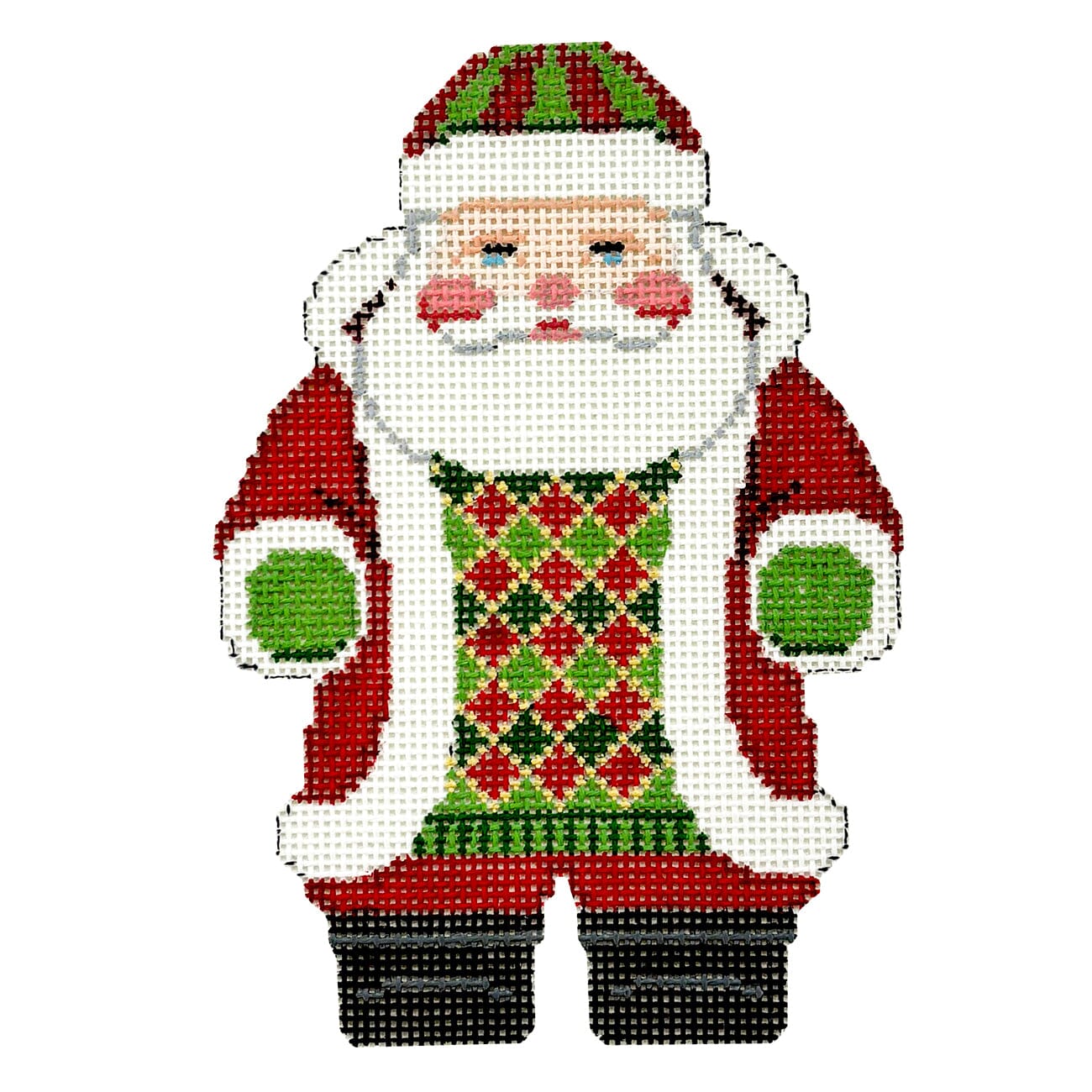 Red Jacket Santa, Front Painted Canvas Susan Roberts Needlepoint Designs Inc. - 1