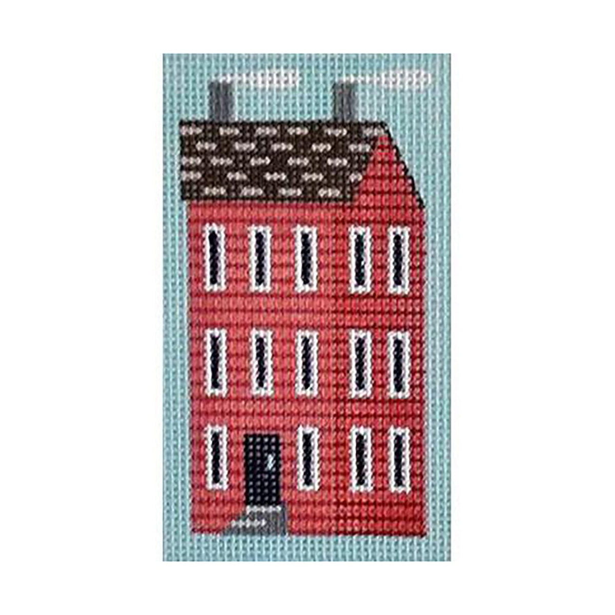 Red Shaker House Key Fob Painted Canvas Kirk & Bradley - 1