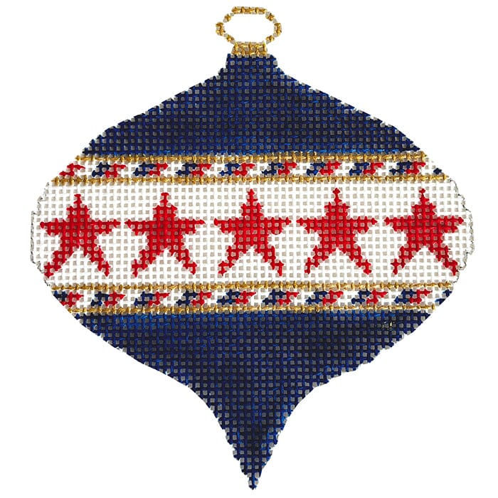 Red Stars on Navy Painted Canvas Chris Lewis Distributing - 1