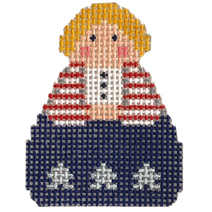 Red White and Blue Angel Painted Canvas Stitch Its - 1