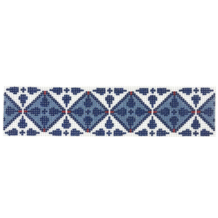 Red, White and Blue Key Fob Painted Canvas Ann Kaye Studio - 1