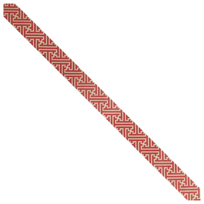 Red/Camel Fretwork Crossbody Strap Printed Canvas Two Sisters Needlepoint - 6
