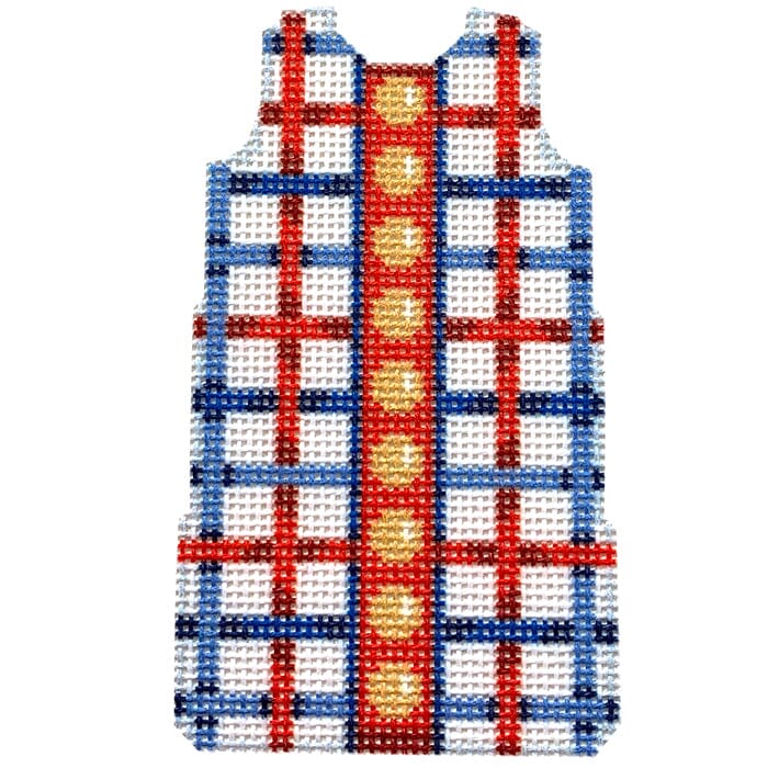 Red/White/Blue Lattice Mini Shift Printed Canvas Two Sisters Needlepoint