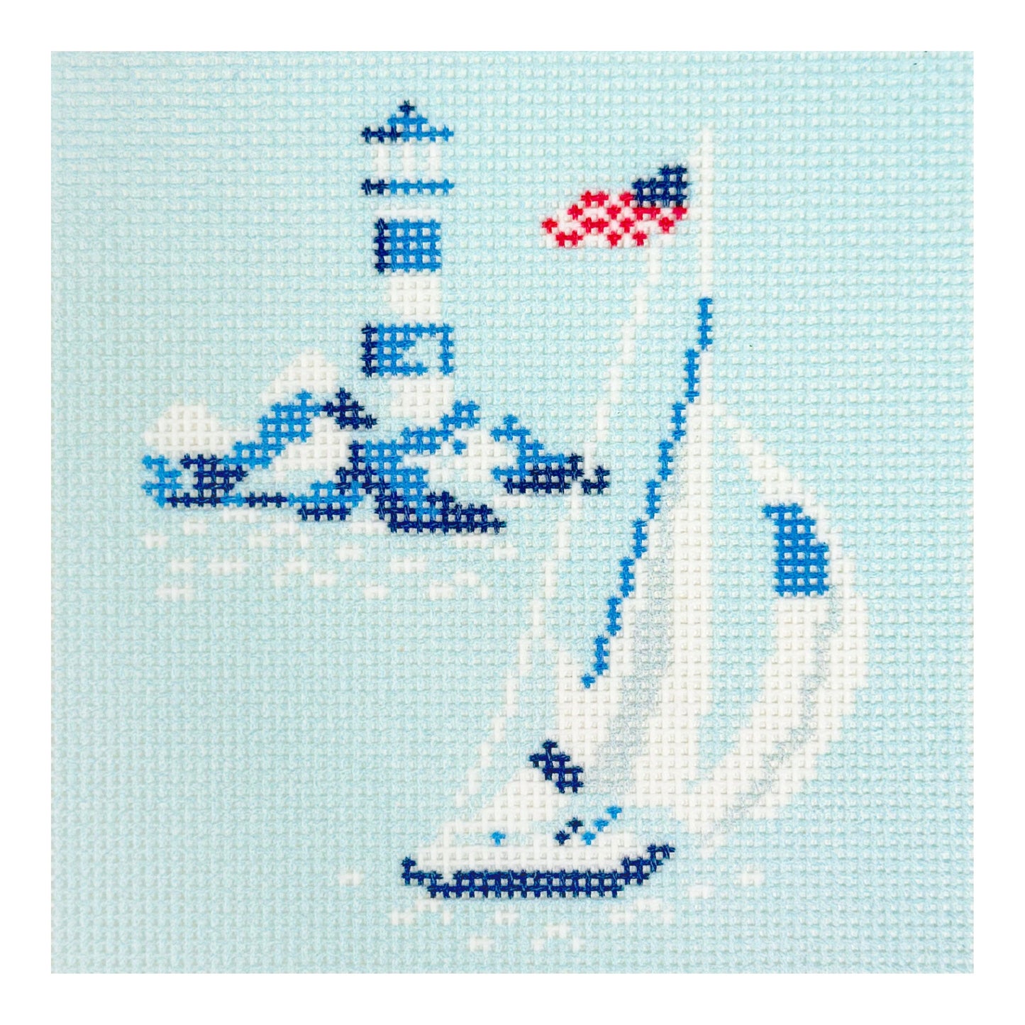 Regatta Coaster - Sailboat and Lighthouse Printed Canvas Kirk & Bradley