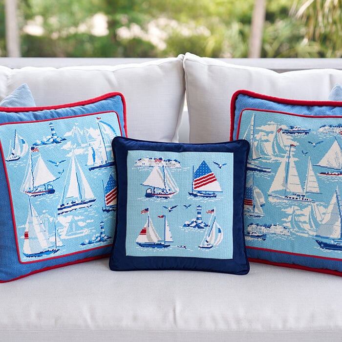 Regatta Pillow No 1 Printed Canvas Kirk & Bradley