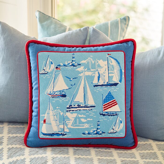 Regatta Pillow No 1 Printed Canvas Kirk & Bradley