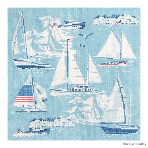 Regatta Pillow No 2 Printed Canvas Kirk & Bradley