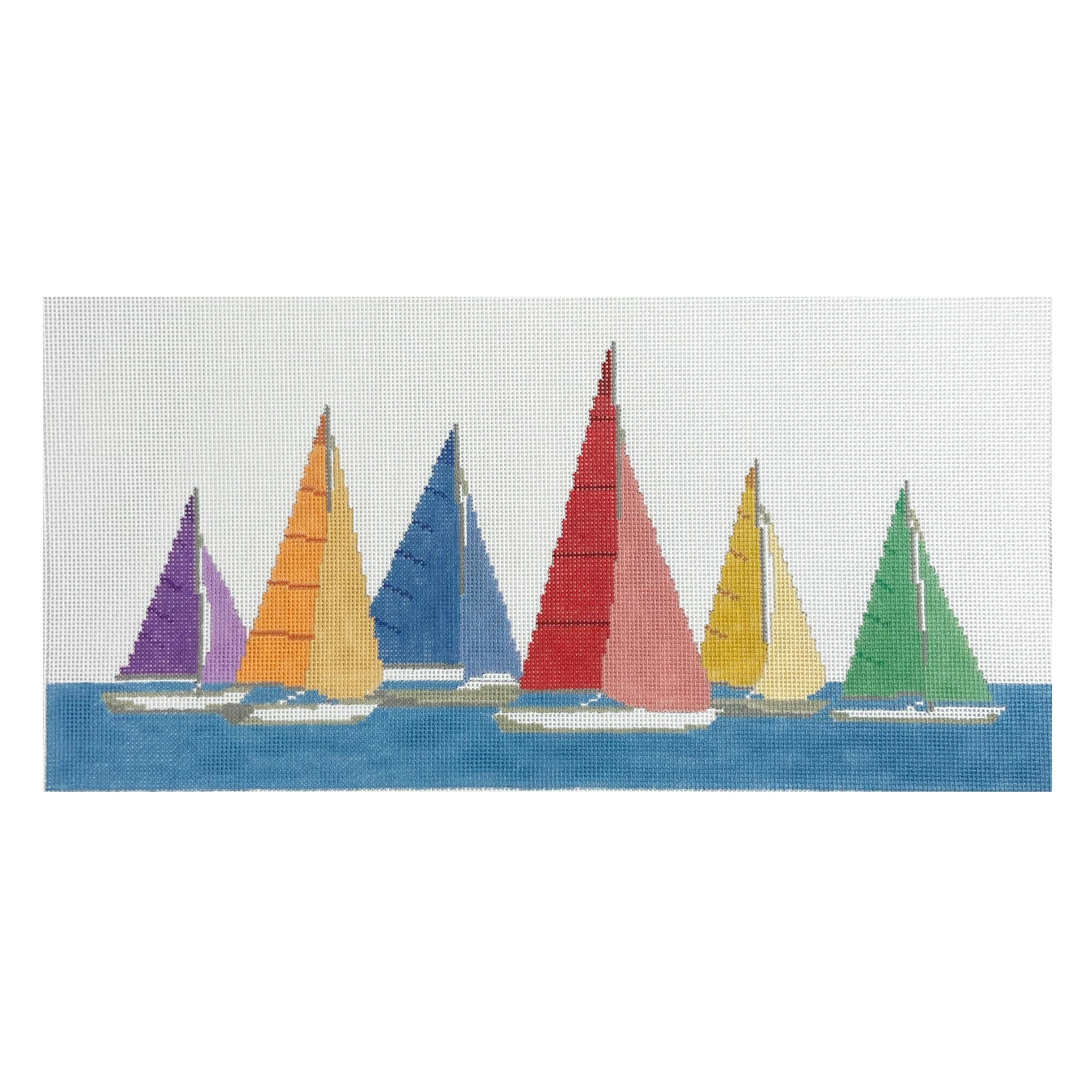 Resting Sailboats on 18 Painted Canvas Susan Roberts Needlepoint Designs Inc. - 1