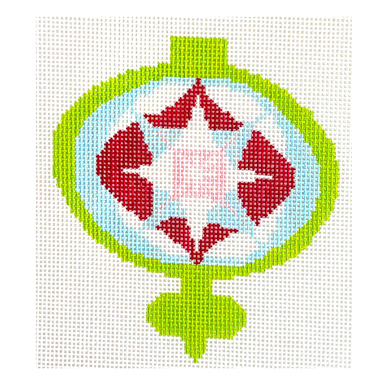 Retro Lime Ornament Painted Canvas Blueberry Point Canvas - 1