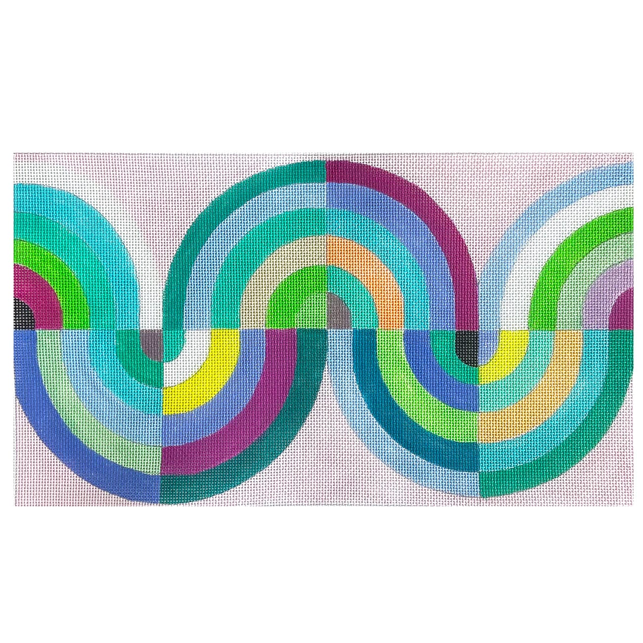 Retro Rainbow Swirl Clutch Painted Canvas Colors of Praise
